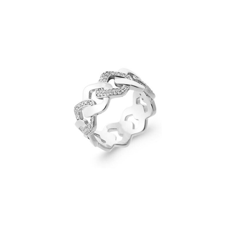 Bague en argent rhodié et oxyde de zirconium - bijouterie haillot la seyne sur mer