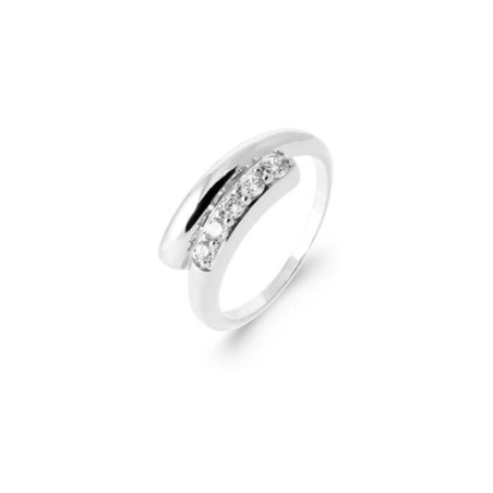 Bague en argent rhodié et oxyde de zirconium - bijouterie haillot la seyne sur mer