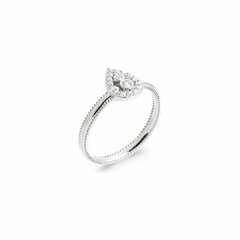Bague en argent rhodié et oxydes de zirconium - bijouterie haillot la seyne sur mer