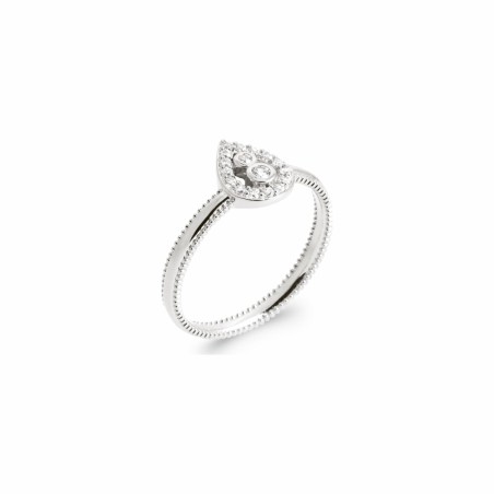 Bague en argent rhodié et oxydes de zirconium - bijouterie haillot la seyne sur mer
