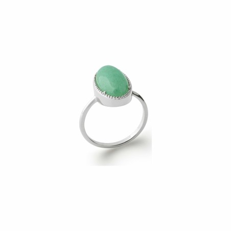 Bague en argent rhodié et aventurine - bijouterie haillot la seyne sur mer