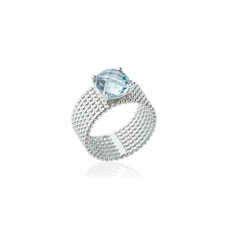 Bague en argent rhodié et pierre synthétique - bijouterie haillot la seyne sur mer