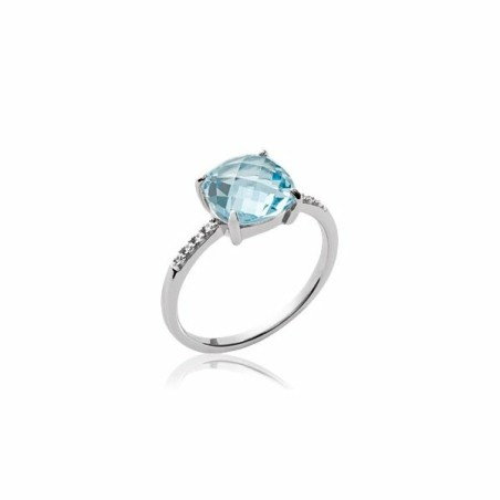 Bague en argent rhodié et pierre synthétique - bijouterie haillot la seyne sur mer