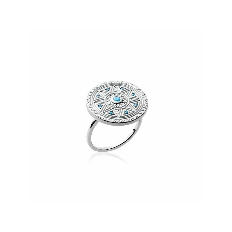 Bague en argent rhodié et pierre synthétique - bijouterie haillot la seyne sur mer