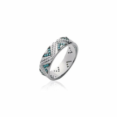 Bague en argent rhodié et turquoises synthétiques - bijouterie haillot la seyne sur mer