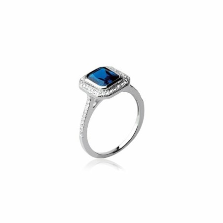 Bague en argent rhodié et oxydes de zirconium - bijouterie haillot la seyne sur mer