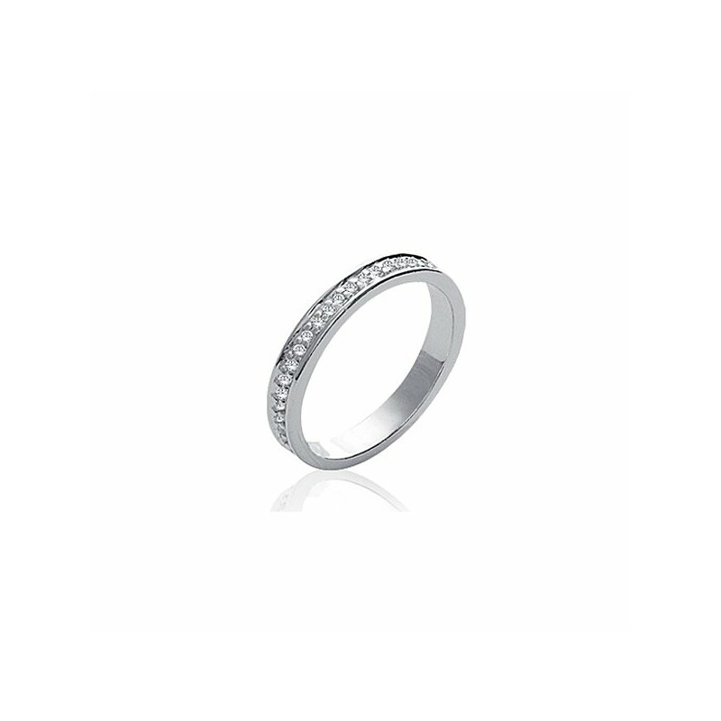Bague en argent rhodié et oxydes de zirconium - bijouterie haillot la seyne sur mer