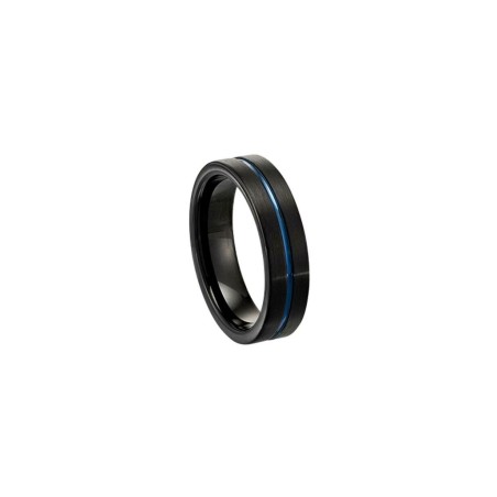 Bague Jourdan Bijoux Metal Bada en acier, pvd noir/bleu et tungstène - bijouterie haillot la seyne sur mer