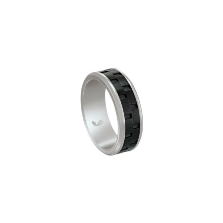 Bague Jourdan Bijoux Noir Oahu en acier et acier PVD noir - bijouterie haillot la seyne sur mer