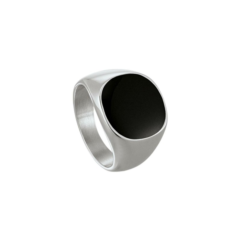Bague Jourdan Bijoux Héritage Métal Acier Veligenda en acier et résine noire - bijouterie haillot la seyne sur mer