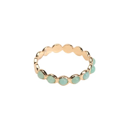 Bague Ana & Cha Mimi en plaqué or jaune et amazonite - bijouterie haillot la seyne sur mer