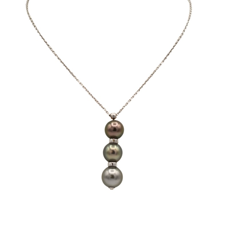 Collier Perles de Tahiti Or Blanc 18k