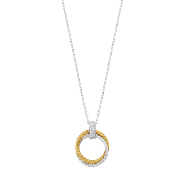 Collier argent bicolore ref AGF170038N