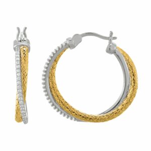 Boucles d'oreilles anneaux argent et oxydes ref AGF170059E