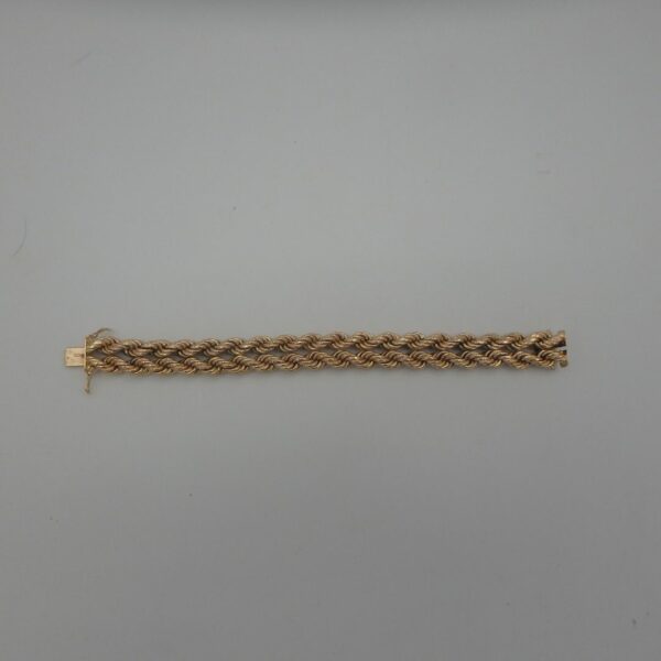 Bracelet Double maille corde creuse en or 18 karats