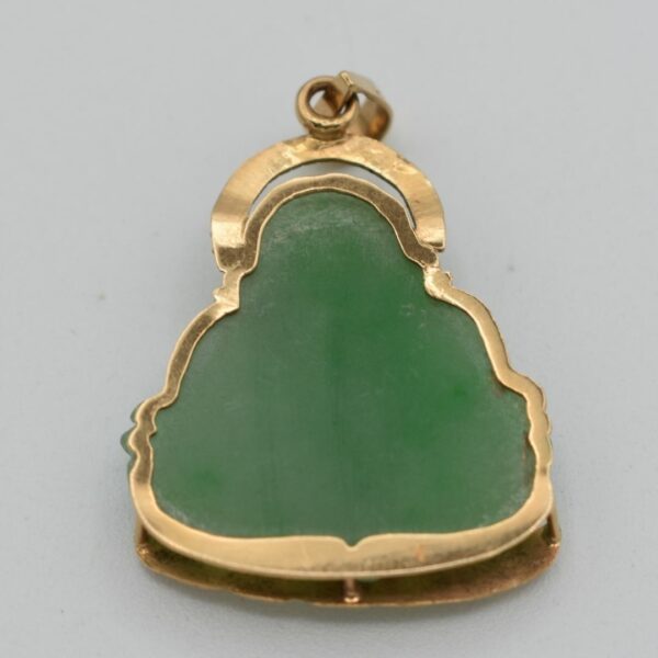Pendentif Bouddha en jade et en or 18K